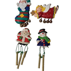 Avon Gift Collection Jingle Santa Snowman & Angel & Snowman Wind Chime Magnets